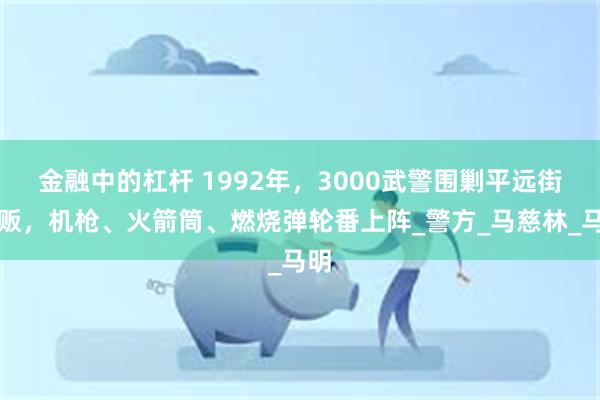 金融中的杠杆 1992年，3000武警围剿平远街毒贩，机枪、火箭筒、燃烧弹轮番上阵_警方_马慈林_马明