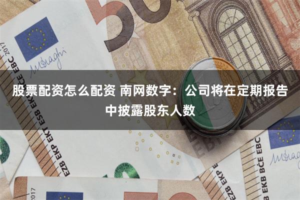 股票配资怎么配资 南网数字：公司将在定期报告中披露股东人数